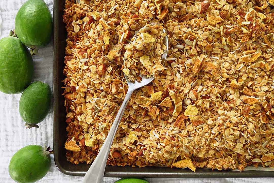 FEIJOA AND COCONUT GRANOLA - What Sarah Bakes