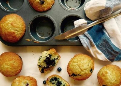 Cafe Style Blueberry Lemon Muffins