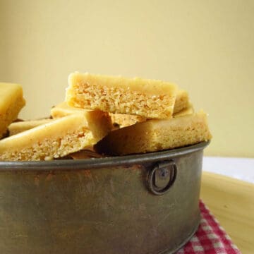 A baking tin filled with moorish ginger crunch.