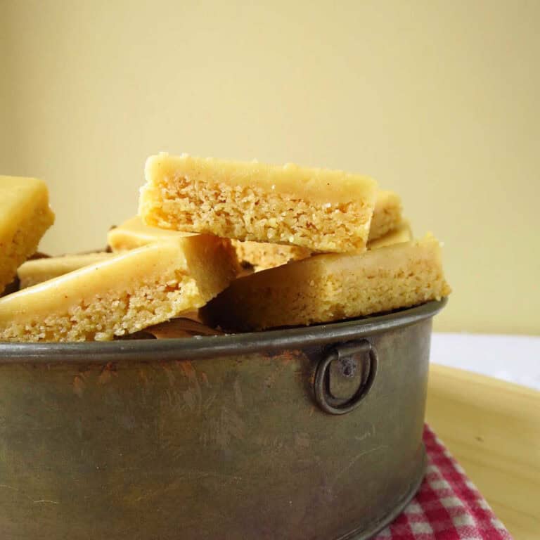 A baking tin filled with moorish ginger crunch.