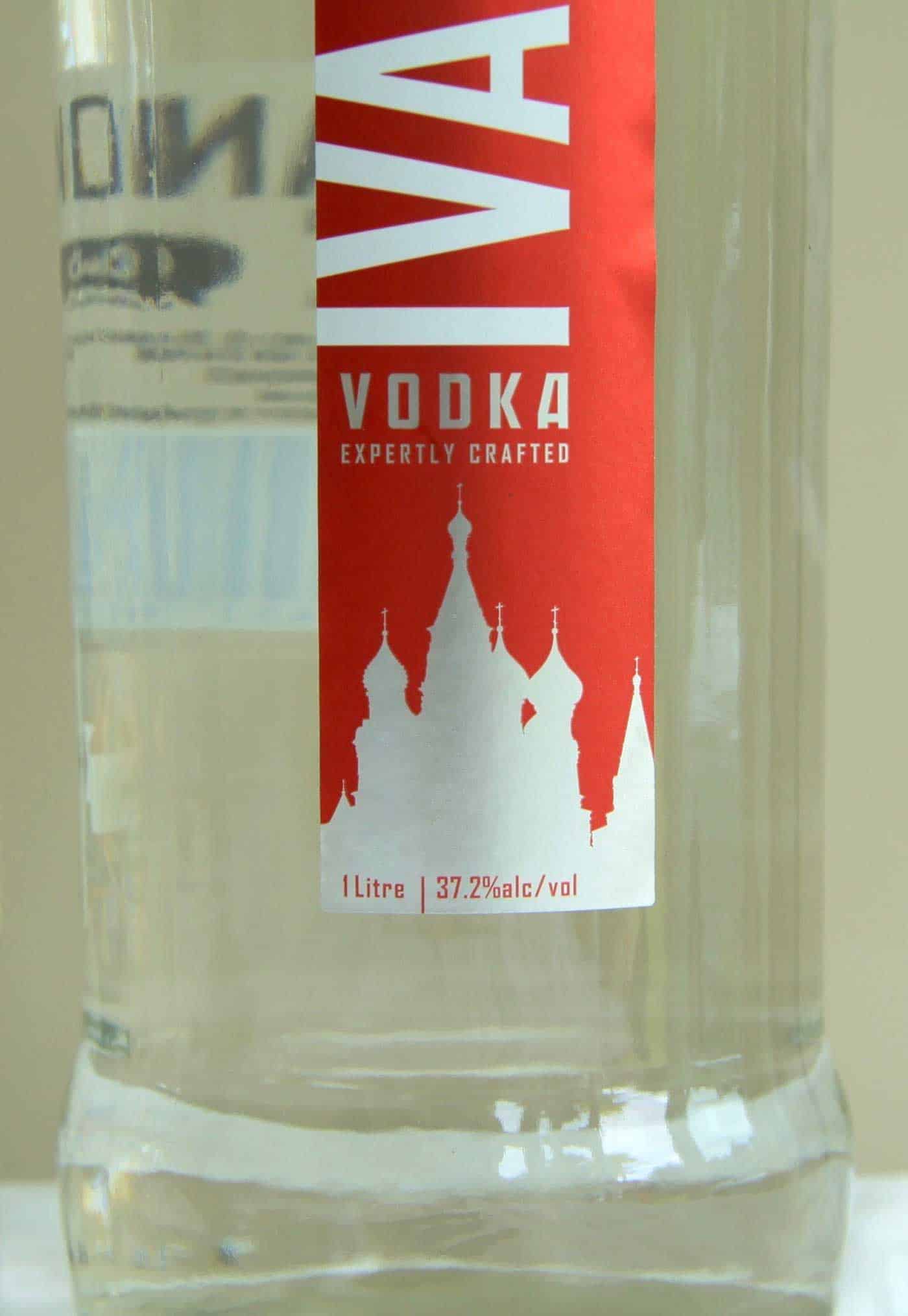 A close up picture of vodka, 37.2%